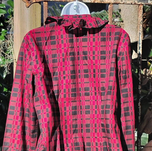 Ralph Lauren 90s vintage plaid ruffled top blouse S/M - Picture 6 of 11